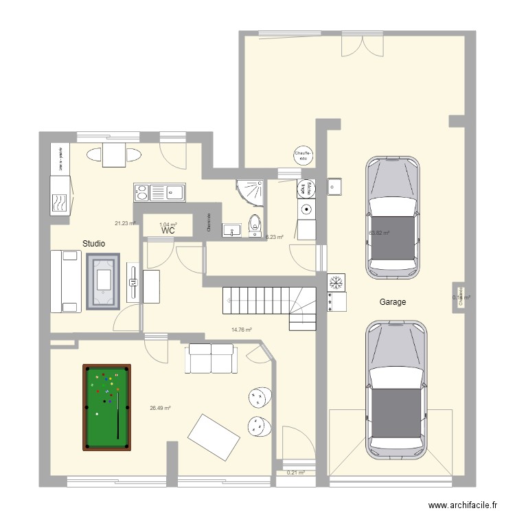 RDC Fanny. Plan de 0 pièce et 0 m2