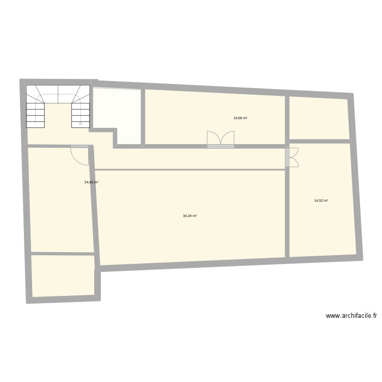 riad prince. Plan de 5 pièces et 212 m2