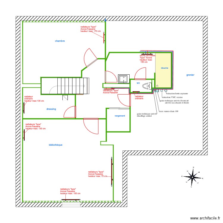 2021 03 chauffage après plâtrerie. Plan de 0 pièce et 0 m2