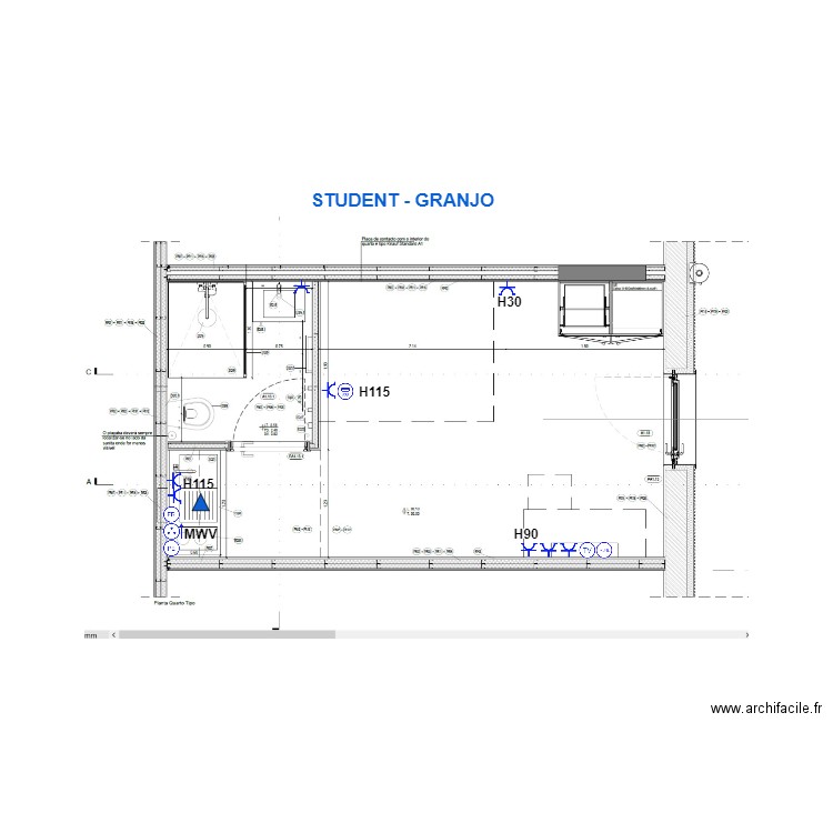 Suggestion Electrique GRANJO Student. Plan de 0 pièce et 0 m2