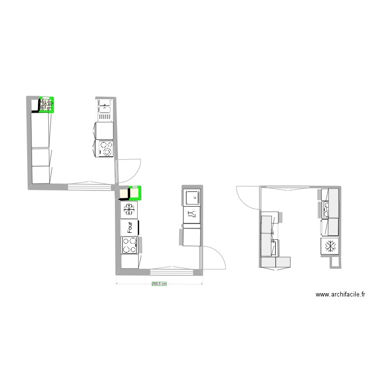 Cuisine Clara _ Chalin. Plan de 3 pièces et 0 m2