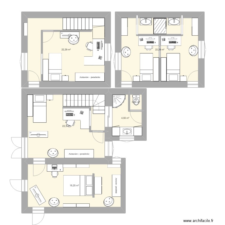 appartement rénové 2. Plan de 6 pièces et 91 m2