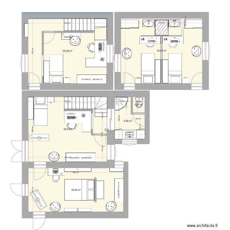 appartement rénové 2. Plan de 6 pièces et 91 m2