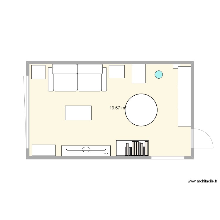 essai 01. Plan de 1 pièce et 19 m2