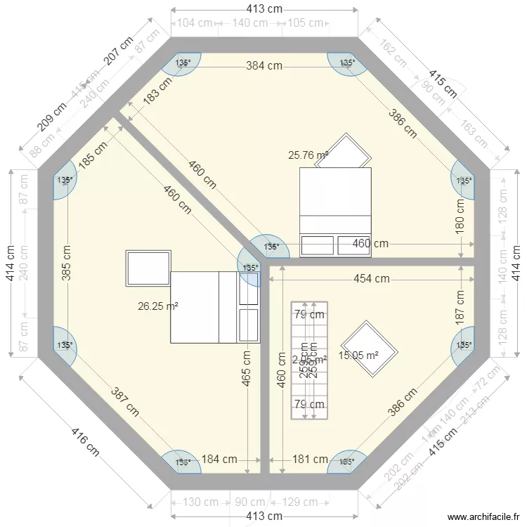 nouveau plan octogone etage. Plan de 