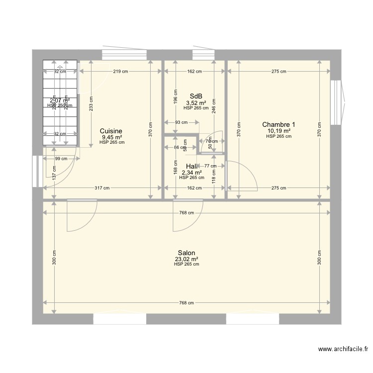 Bertrand. Plan de 13 pièces et 113 m2