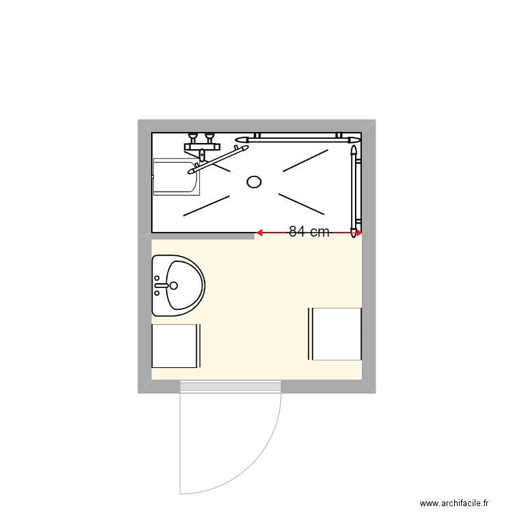 SCHABOWSKI V2. Plan de 1 pièce et 3 m2