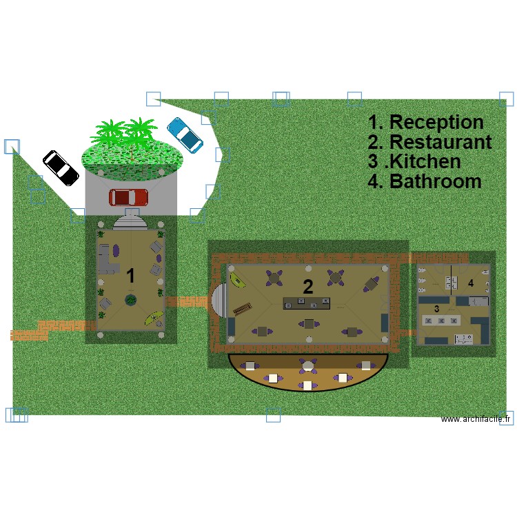 MAIN AREA OVERLOOKING . Plan de 4 pièces et 221 m2