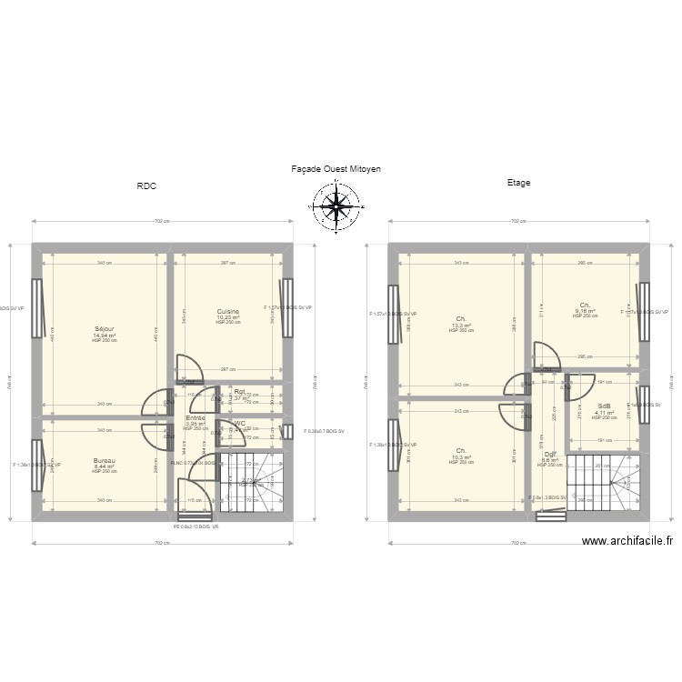 ML23017587 PERIGNON. Plan de 12 pièces et 87 m2