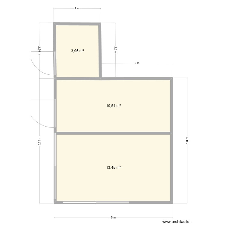 CHAMBRE FROIDE. Plan de 3 pièces et 28 m2