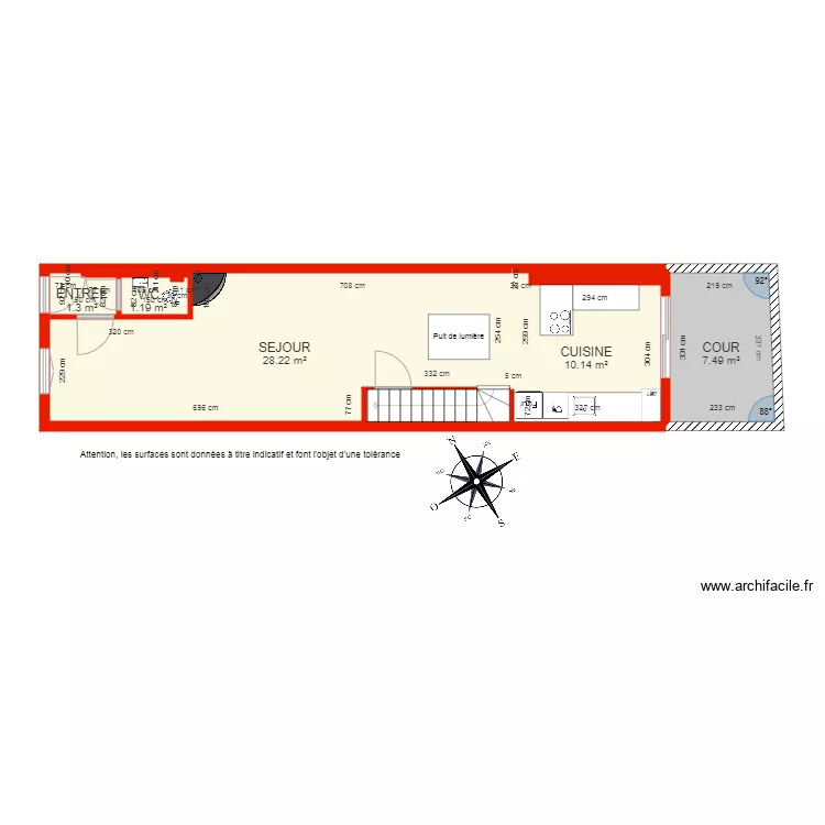 BI 6368 RDC c&ocirc;t&eacute;. Plan de 
