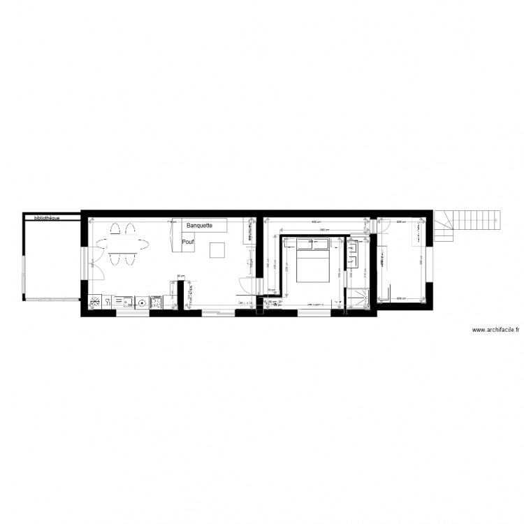 projet avec extension. Plan de 0 pièce et 0 m2