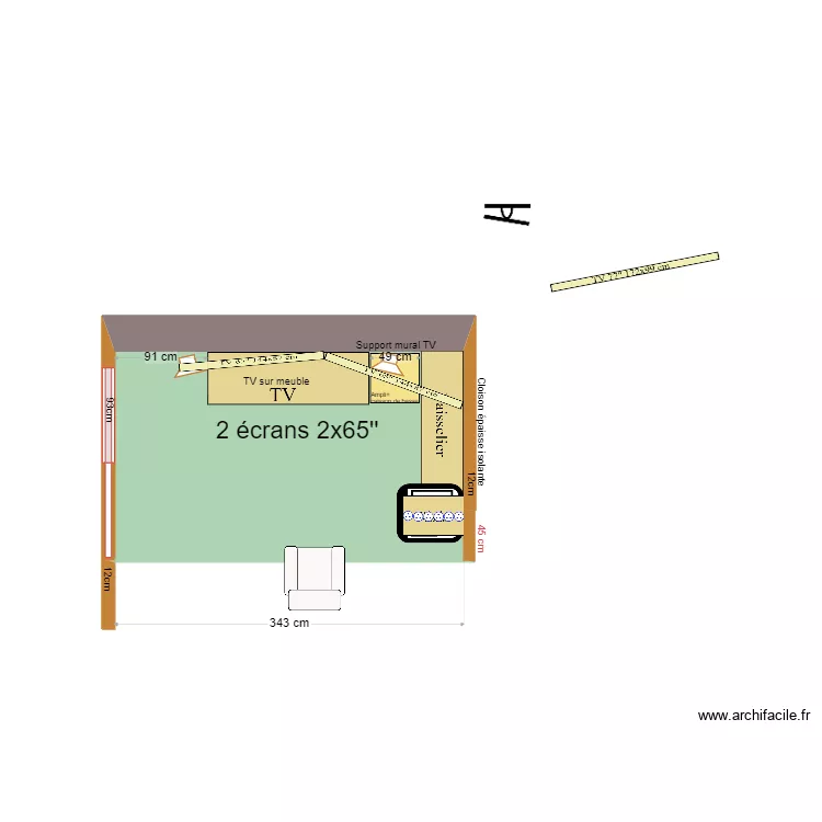 Coin TV 2 x 65" B. Plan de 
