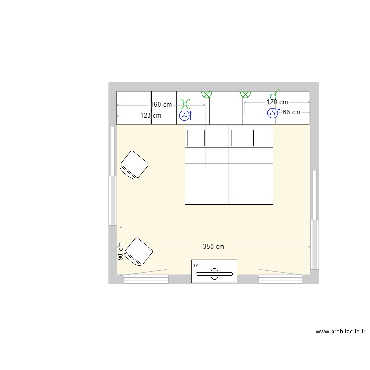 chambre  version définitive. Plan de 0 pièce et 0 m2