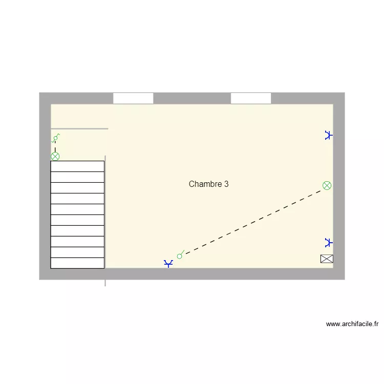 Chambre 3. Plan de 