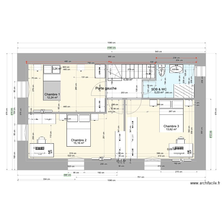 ANAIS BAT1 ETAGE 2022 11 20 V1. Plan de 8 pièces et 51 m2