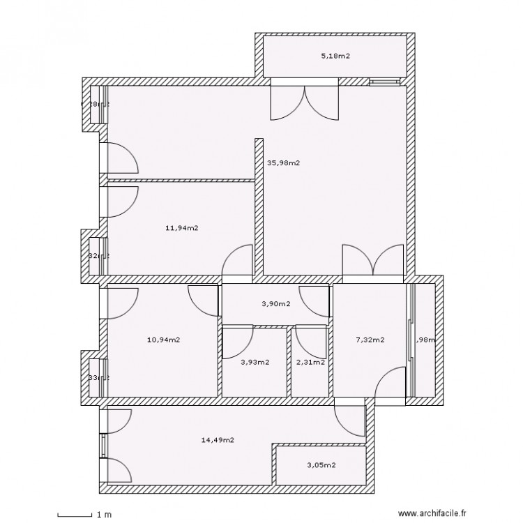 agi 4p. Plan de 0 pièce et 0 m2