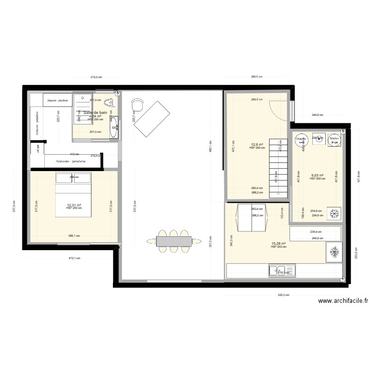 PLAN CHALET. Plan de 5 pièces et 53 m2