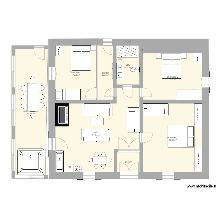 marius 2. Plan de 8 pièces et 116 m2