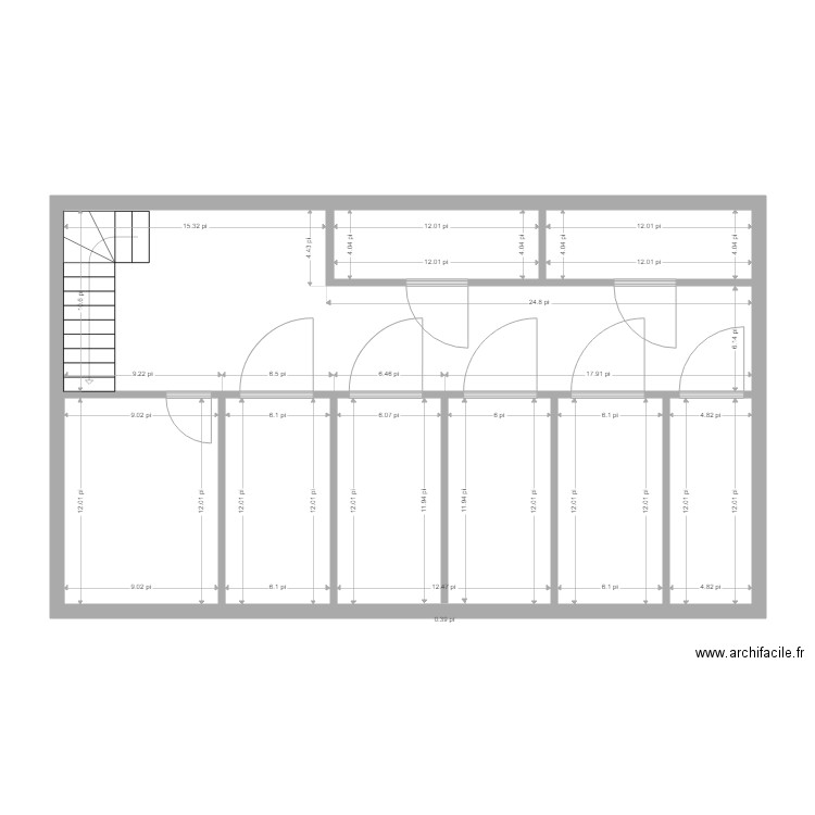 Garage J-P #2. Plan de 8 pièces et 81 m2