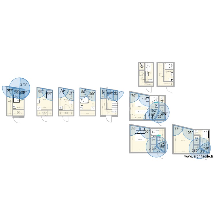 SDB. Plan de 29 pièces et 109 m2