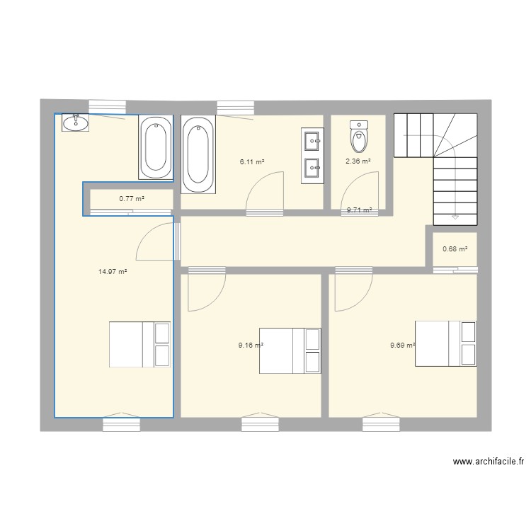 1 etage  tambu. Plan de 0 pièce et 0 m2