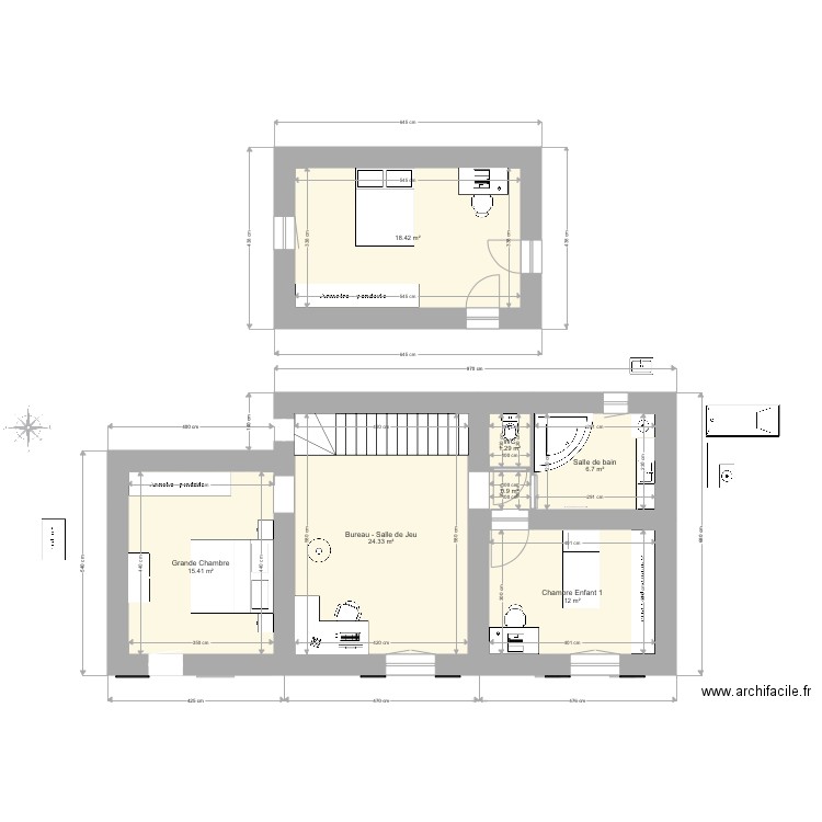Maison RDC étage elec. Plan de 0 pièce et 0 m2