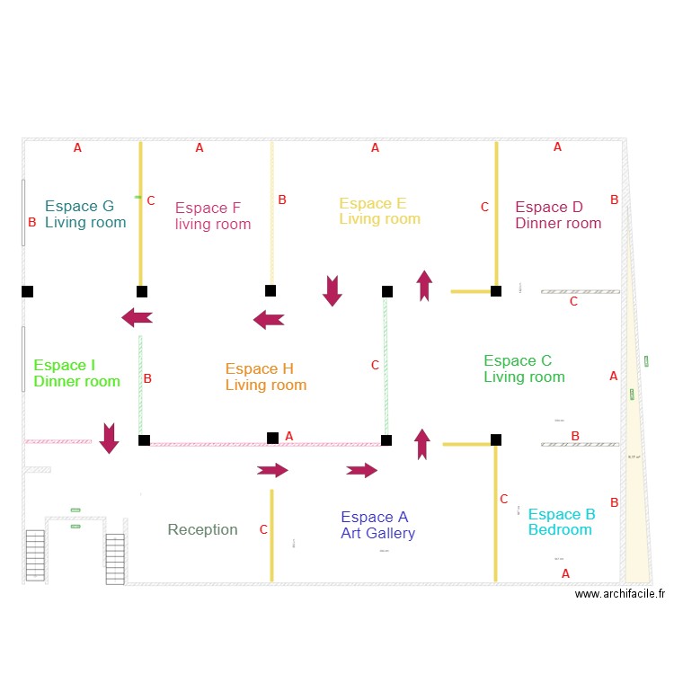 Plan Maarif 1er Etage apres modif. Plan de 1 pièce et 9 m2