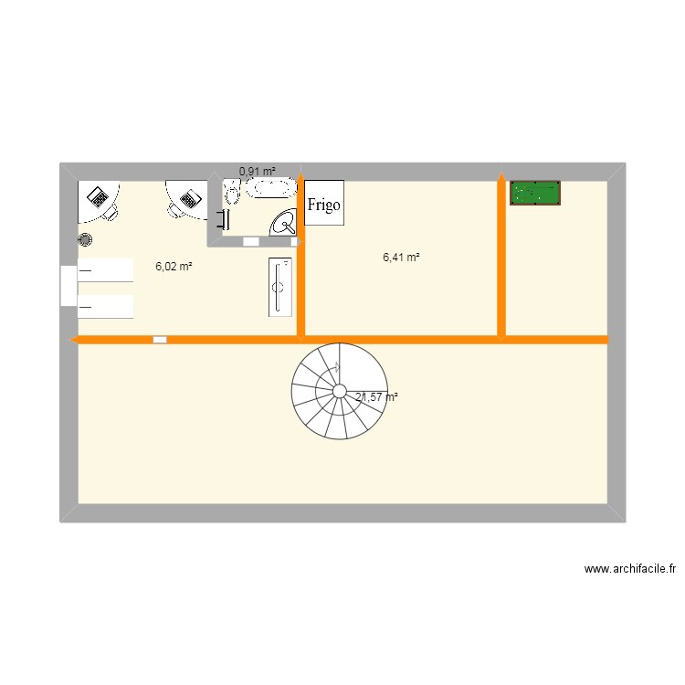 maison de rève. Plan de 4 pièces et 35 m2