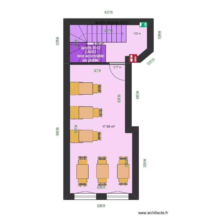 BOQUITA ETAGE AVANT TRAVAUX. Plan de 