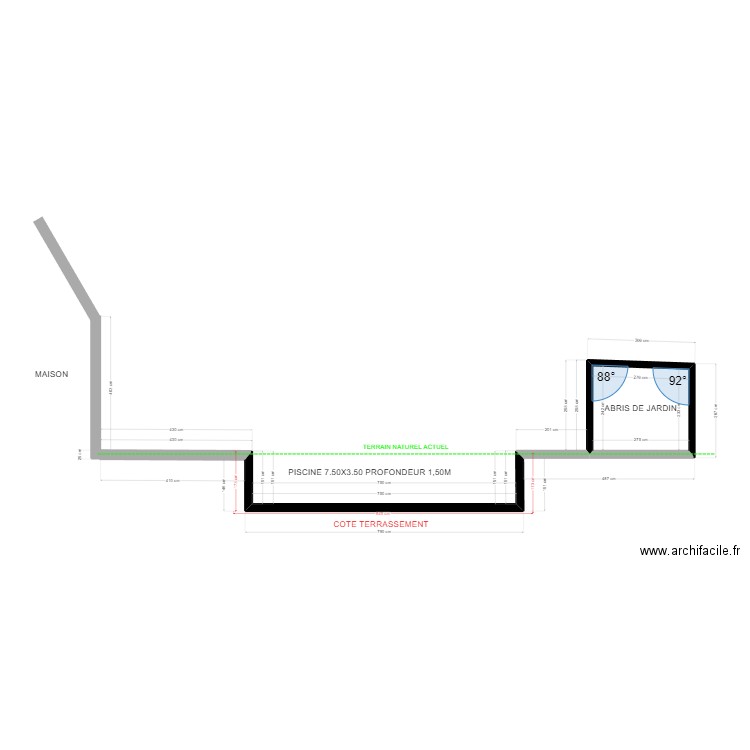 HAVET BEINHEIM. Plan de 1 pièce et 7 m2