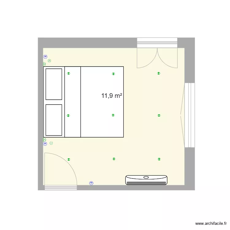 CHAMBRE NICE. Plan de 