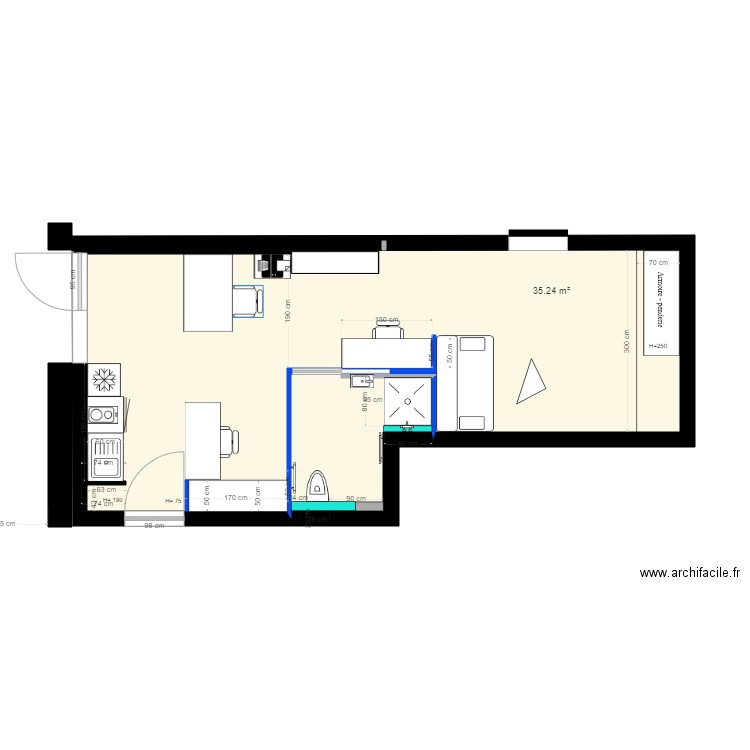 PLAN CÖTE AVEC MEUBLES. Plan de 0 pièce et 0 m2