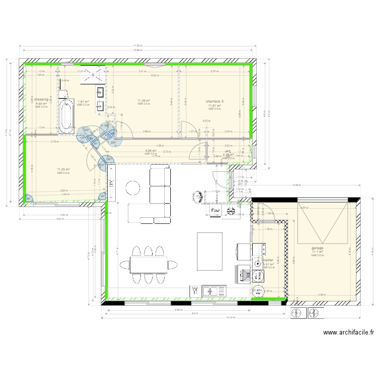 sdb2 27022022. Plan de 9 pièces et 78 m2