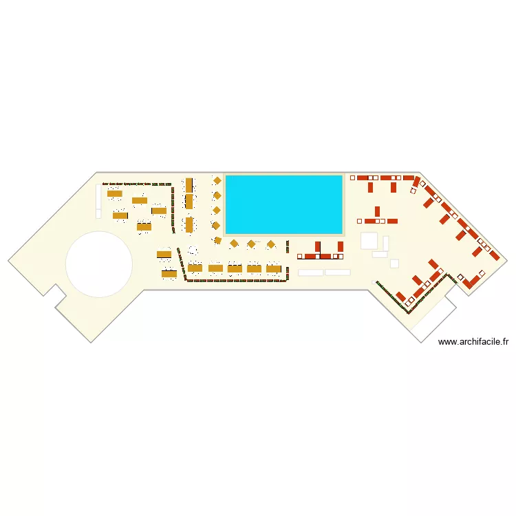 Terrasse by night rush. Plan de 