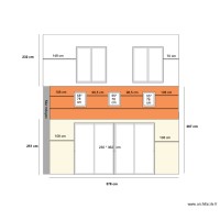 Plan façade de face avec extension