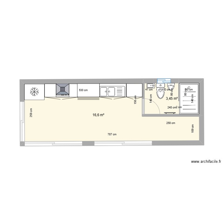 POOL HOUSE MICHEL 8, 30 X 3 = 24,90 M......;;. Plan de 0 pièce et 0 m2