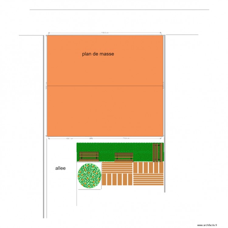 mas. Plan de 1 pièce et 119 m2