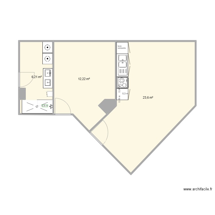 MDB margny. Plan de 5 pièces et 42 m2