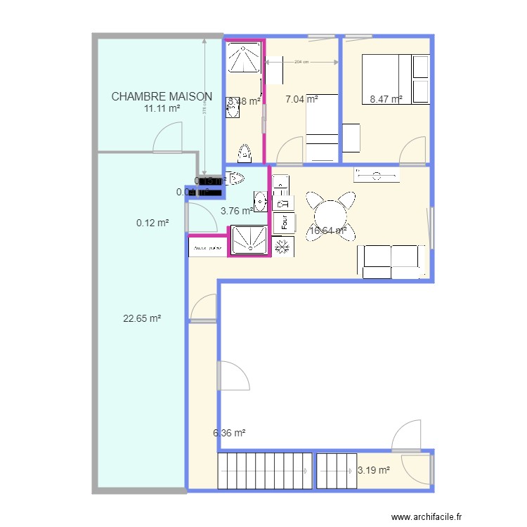 LES ROUSSES COUETTES. Plan de 12 pièces et 83 m2