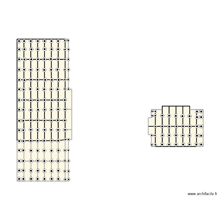 Terrasse. Plan de 70 pièces et 33 m2