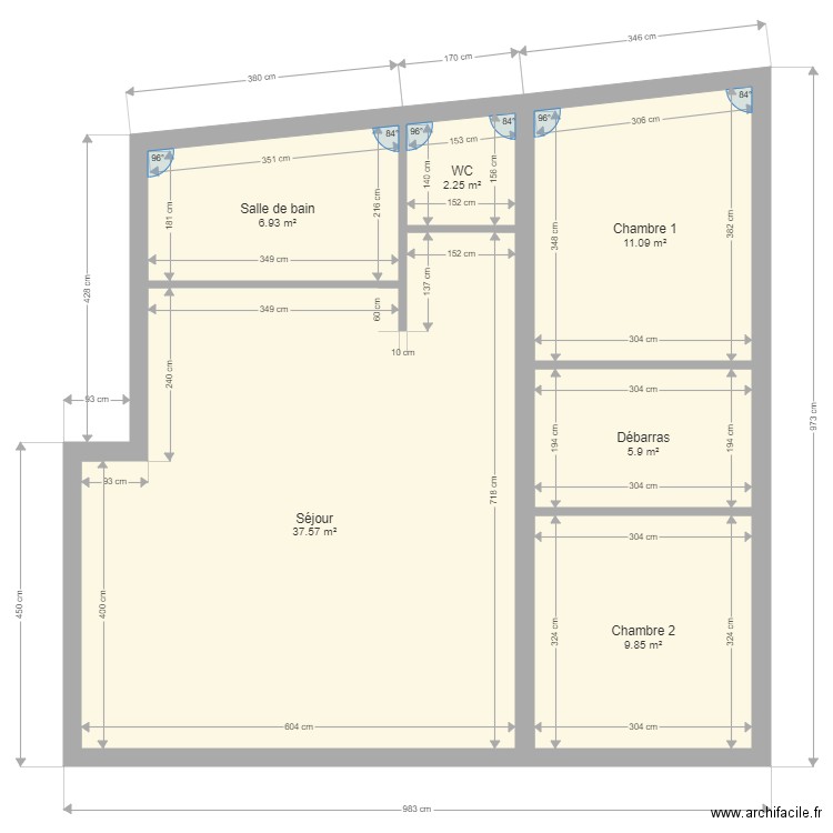 laquerie. Plan de 0 pièce et 0 m2