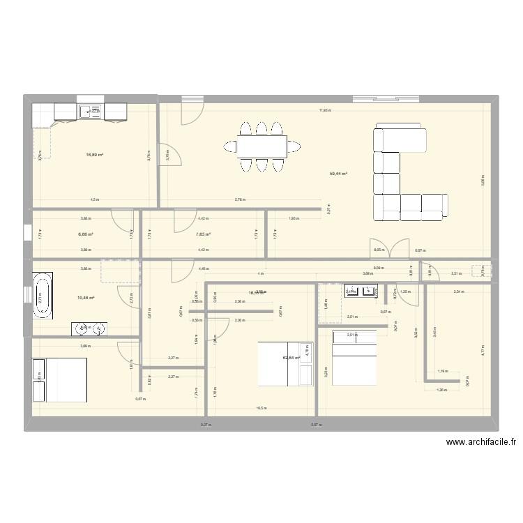 dubarry 2. Plan de 7 pièces et 180 m2