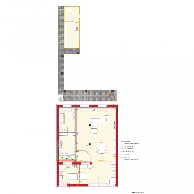 saultain rez de chausee nouvel agencement elec. Plan de 0 pièce et 0 m2