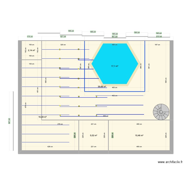 piscine 2. Plan de 6 pièces et 91 m2