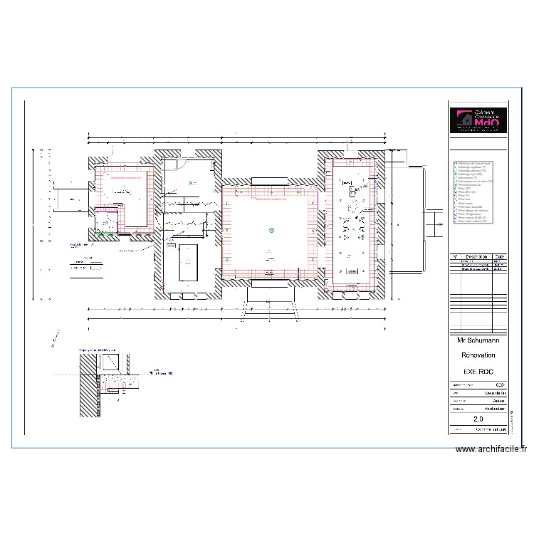 Plan Elec RdC Schumann V3. Plan de 0 pièce et 0 m2