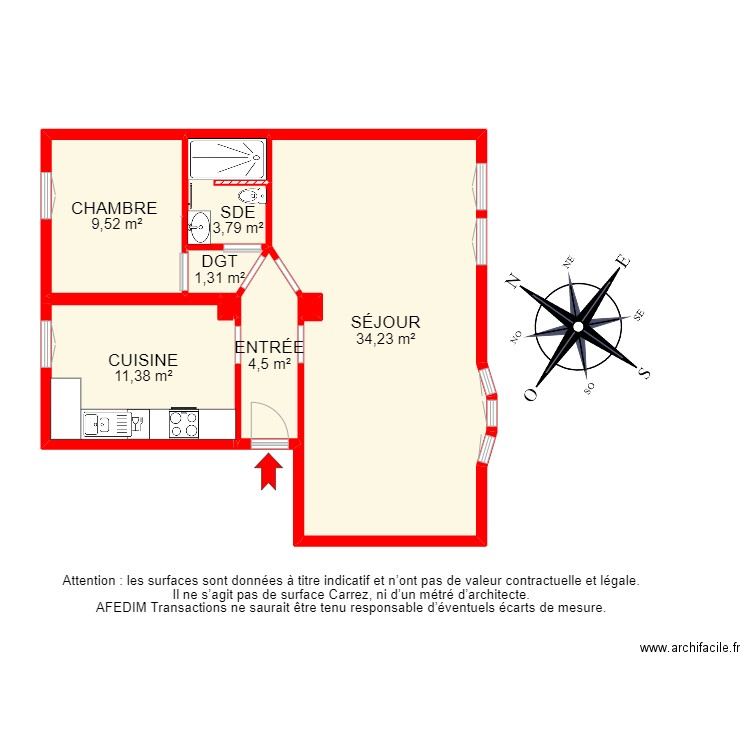 BI12329 -. Plan de 14 pièces et 77 m2