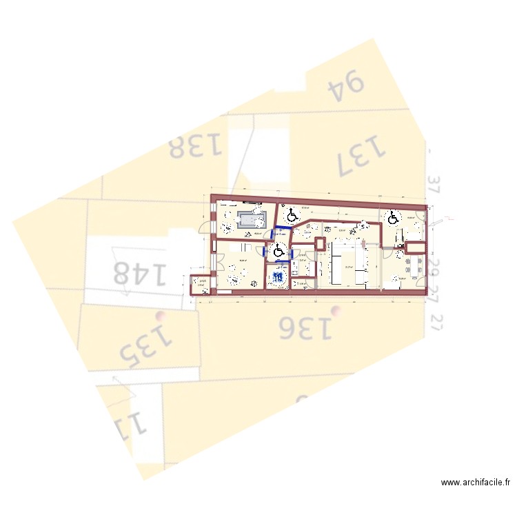 v7_Romainv6 revue Diane_config réunion1. Plan de 14 pièces et 122 m2