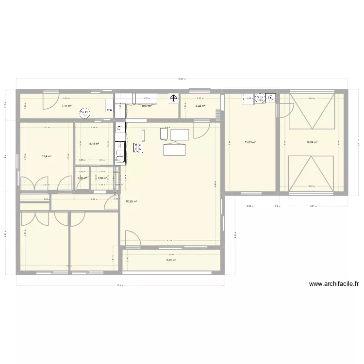 PLAN ACTUEL. Plan de 11  et 141 m²