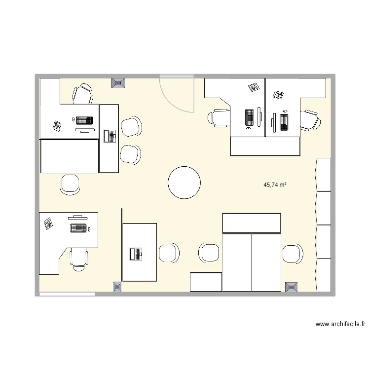 buro Q N°4. Plan de 1 pièce et 46 m2